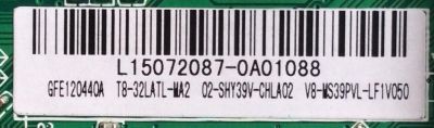 MAIN FUENTE PARA TV TCL T8-32LATL-MA2 / TP.MS3393T.PB710 / V8-MS39PVL-LF1V050 / 02-SHY39V-CHLA02 / GFE120440A / MS39PV / PANEL PANEL ST3151A05-B / MODELO PLE-3205HD - Imagen 2