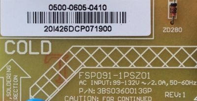 FUENTE DE PODER / VIZIO 0500-0605-0410 / FSP091-1PSZ01 / 050006050410 / 3BS0360013GP / 0500-0605-0410R / MODELOS E390-B0 LAQAPSBQ / E390-B0 LAT8PSBP / E390-B0 LAQ8PSBQ / E390-B0 LAT8PSBQ - Imagen 2