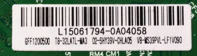 MAIN / FUENTE / (COMBO) SANYO L15061794 / GFF1200500 / T8-32LATL-WA3 / 02-SHY39V-CHLA05 / V8-MS39PVL-LF1V090 / MODELO 32''	 - Imagen 2