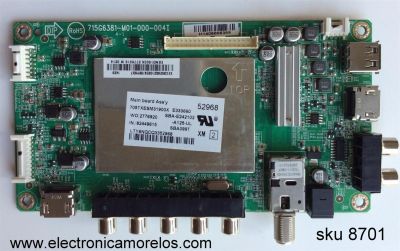 MAIN / VIZIO 756XECB02K021 / XECB02K021 / 715G6381-M01-000-004I / MODELO E390-A1 LTY6NQCQ	