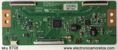 T-CON / LG 6871L-3671A / 3671A / 6870C-0444A / MODELO 47LN5400-UA.BUSQLMR / 47LN5400-UA.BUSQLJR