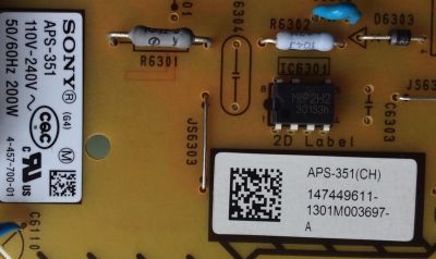 FUENTE DE PODER / SONY 1-474-496-11 / 147449611 / 1-888-309-11 / APS-351(CH) / MODELO KDL-50R550A	 - Imagen 2