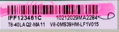 MAIN / TCL V8-0MS39HM-LF1V015 / T8-40LA Q2-MA11 / IFF123461C / 40-0MS39N-MAC2HG / MODELO L40B3800A	 - Imagen 2