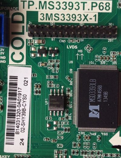 MAIN / FUENTE / (COMBO) SANYO B14031320 / 02-SHY39B-CYS0 / TP.MS3393T.P68 / 3MS3393X-1 / MODELO DP24E14 P24E14-03	 - Imagen 2