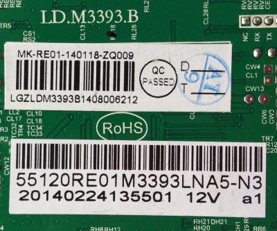 MAIN / RCA 55120RE01M3393LNA5-N3 / LD.M3393.B / 20140224135501 12V a1 / 140118 / 20140224135501 12V a1 / PANEL T550HVN03.0-12V / MODELOS LED55G55R120Q / LED55G55R120Q V413-LE55G5C-N3 - Imagen 2