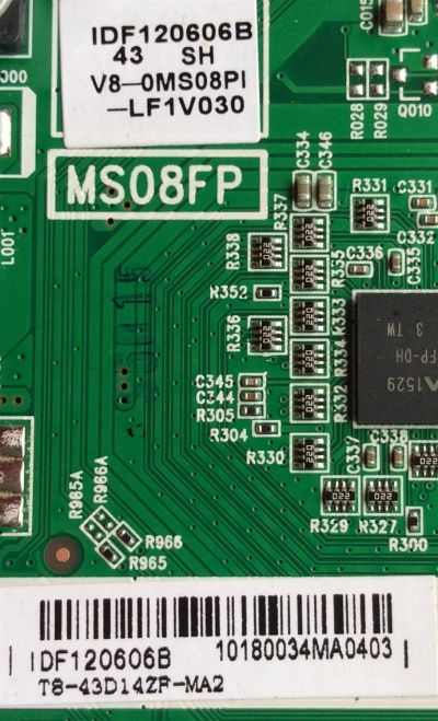 MAIN FUENTE (COMBO) PARA TV TCL / NUMERO DE PARTE V8-0MS08PI-LF1V030 / 40-MS08FP-MAC2HG / MS08FP / IDF120606B / T8-43D14ZF-MA2 - Imagen 2