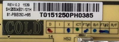 FUENTE DE PODER / HITACHI 81-PBE050-H95 / SHG5504E-101H / SHG5504E01-101H / CQC10001044561 / DLBB430 REV:0.2 / 20150615 / MODELO LE48M4S9 - Imagen 2