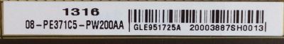 FUENTE DE PODER / TCL 08-PE371C5-PW200AA / 40-E371C4-PWH1XG / PE371C4 / MODELO LE40FHDE5510TATBAA	 - Imagen 2