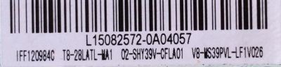 MAIN / FUENTE / (COMBO) TCL L15082572 / IFF120984C / 02-SHY39V-CFLA01 / V8-MS39PVL-LF1V026 / TP.MS3393T.PB710 / MS39PV / T8-28LATL-MA1 - Imagen 2