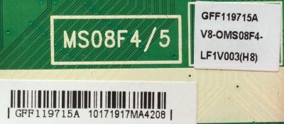 MAIN PARA TV PIONEER NUMERO DE PARTE  GFF119715A / V8-OMS08F4-LF1V003(H8) (H7) (H6) (H5) (H4) (H3) / V8-0MS08F4-LF1V003 / V8-OMS08F4-LF1V003 / MS08F4/5 / 40-MS08F6-MAA2HG / MODELO PLE-50S05FHD 	 - Imagen 2