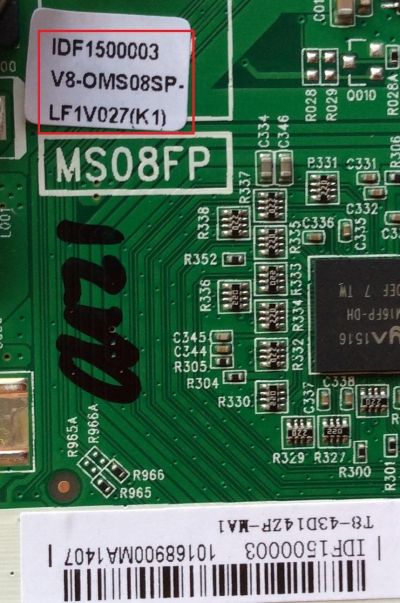 MAIN / FUENTE / (COMBO) TCL IDF1500003 / V8-OMS08SP-LF1V027(K1) / 40-MS08FP-MAC2HG / MS08FP / T8-43D14ZF-MA1	 - Imagen 2