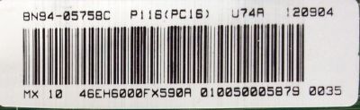MAIN / SAMSUNG BN94-05758C / BN41-01778A / BN97-06546A / MODELO UN46EH6000FXZA TS02	 - Imagen 2