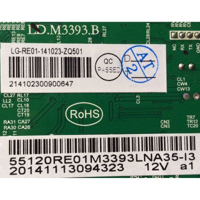 MAIN / RCA 55120RE01M3393LNA35-I3 / LD.M3393.B / 20141113094323 12V a1 / 3393B2141 / LG-RE01-141023 / PANEL´S V546H1-PS1-1-12V / T550HVN06.0-12V / MODELO LED55G55R120Q - Imagen 2