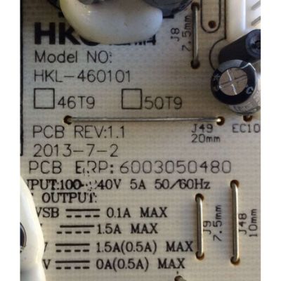 FUENTE DE PODER / HAIER HKL-500101 / 6003050480 / KHP100697A / HKL-460101 / MODELO LE50H3280	 - Imagen 3