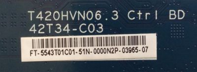 T-CON / VIZIO 55.43T01.C01 / T420HVN06.3 / 42T34-C03 / 5543T01C01 / MODELO E43-C2 LWZ2SEAR / D43-D2 LWZ2ULDS / D43-C1 LTTWSEAR / D43-C1 LTBWSEAR / PANEL T430HVN01.0 	 - Imagen 2