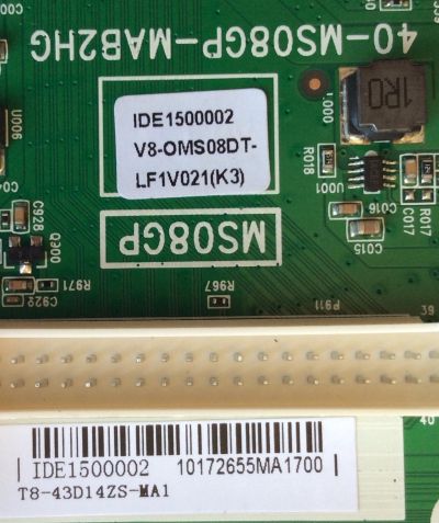 MAIN FUENTE PARA TV TCL NUMERO DE PARTE IDE1500002 / 40-MS08GP-MAB2HG / V8-OMS08DT-LF1V021(K3) / T8-43DI4ZS-MA1 / MODELO DE 43''	 - Imagen 2