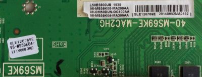 MAIN PARATV TCL NUMERO DE PARTE 08-CM50DUN-OC400AA / 40-MS69KE-MAC2HG / V8-MS59K04-LF1V008(H6) / 08-MS59K06-MA200AA / 08-MS59K04-MA300AA / MS69KE / MODELO L50E5800US - Imagen 2