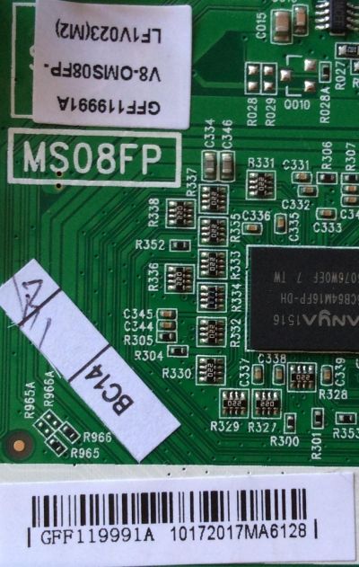 MAIN FUENTE PARA TV TCL NUMERO DE PARTE GFF119991A / 40-MS08FP-MAC2HG / V8-OMS08FP-LF1V023  / V8-0MS08FP-LF1V023(M2) / MS08FP / MODELO L32B2800  - Imagen 2
