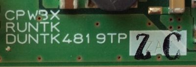 T-CON ORIGINAL PARA TV ELEMENT / NUMERO DE PARTE RUNTK4819TPZC / RUNTK4819TP / DUNTK4819TPZC / PANEL LK400D3HC04 / D400D3-GG51-C0X / MODELO ELEFT406	 - Imagen 2