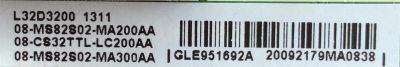 MAIN PARA TV TCL / NUMERO DE PARTE V8-OMS8202-LF1V021 / GLE951692A / V8-0MS8202-LF1V021 / MS82S / 08-MS82S02-MA200AA / 08-CS32TTL-LC200AA / 08-MS82S02-MA300AA / 4S82S0-M0-MAD2XG / MODELO L32D3200 - Imagen 2
