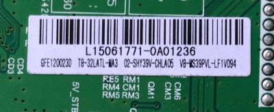 MAIN FUENTE (COMBO) PARA TV TCL / NUMERO DE PARTE GFE120023D / TP.MS3393T.PB710 / MS39PV / T8-32LATL-MA3 / 02SHY39V-CHLA05 / V8-MS39PVL-F1V094 / L15061771 - Imagen 2