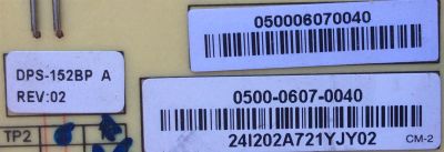 FUENTE DE PODER / VIZIO 0500-0607-0040 / 2950251304 / 050006070040 / DPS-152-BP / DPS-152BPA / PANEL LC420EUH (SC)(R1) / MODELOS M420NV LAQKGUAL / M421NV - Imagen 2