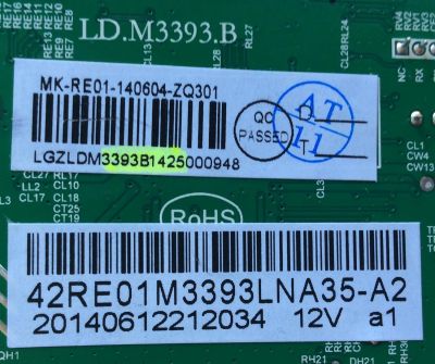 MAIN / TCL 3393B1425 / 0604-ZQ301 / 42RE01M3393LNA35-A2 / LD.M3393.B / MOSELO 42''	 - Imagen 2