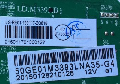 MAIN / RCA 0117-ZQ817 / D.M3393.B / 50GE01M3393LNA35-G4 / MODELO LED50B45RQ / PANEL V500DK1P01-H5-12V	 - Imagen 2
