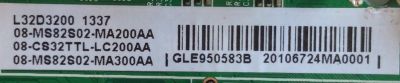 MAIN / TCL GLE950583B / V8-OMS8202-LF1V030 / 40-MS82S0-MAD2XG / 08-MS82S02-MA200AA / 08-CS32TTL-LC200AA / 08-MS82S02-MA300AA / MODELO L32D3200	 - Imagen 2