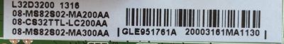 MAIN PARA TV TCL / NUMERO DE PARTE GLE951761A / 40-MS82S0-MAD2XG / MS82S / V8-OMS8202-LF1V021 / V8-0MS8202-LF1V021 / 08-MS82S02-MA200AA / 08-CS32TTL-LC200AA / MODELO L32D3200 - Imagen 2
