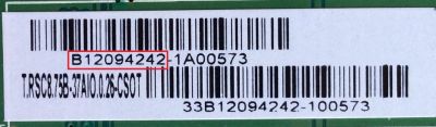 MAIN / WESTINGHOUSE B12094242 / T.RSC8.75B 12242 / MODELO UW37SC1W TW-71401-U037A	 - Imagen 2
