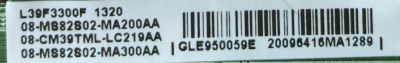 MAIN / TCL GLE950059E / V8-OMS8202-LF1V026 / 08-MS82S02-MA200AA / 08-CM39TML-LC219AA / V8-0MS80S02-LF1V026 / 08-MS82S02-MA300AA / 40-MS82S0-MAD2XG / MS82S / MODELO L39F3300F	 - Imagen 2