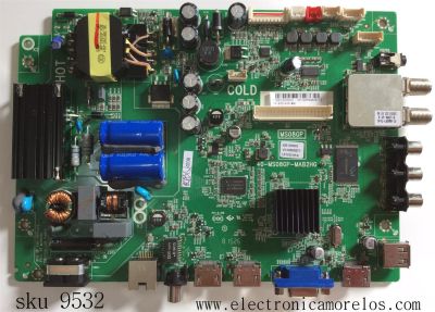 MAIN FUENTE PARA TV TCL IDE1500002 / 40-MS08GP-MAB2HG / V8-OMS08DT-LF1V021 / V8-0MS08DT-LF1V021 / T8-43D14ZS-MA1 / MS08GP / MODELO 43''	