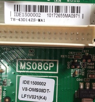 MAIN FUENTE PARA TV TCL IDE1500002 / 40-MS08GP-MAB2HG / V8-OMS08DT-LF1V021 / V8-0MS08DT-LF1V021 / T8-43D14ZS-MA1 / MS08GP / MODELO 43''	 - Imagen 2