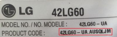 MAIN / LG 42LG60-UA.AUSQLJM / EAX43280303(0) / MODELO 42LG60-UA / PANEL LC420WUF(SA)(A1)	 - Imagen 2