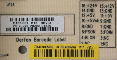 FUENTE DE PODER / VIZIO 796401400500R / B166-001 / 4H.B1660.001/D / MODELO E321MV LINMKDAM	 - Imagen 2