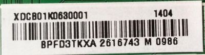 MAIN / SHARP 756TXDCB01K0630 / XDCB01K063 / 715G5851-M01-001-004X / XDCB01K0630001 / PARTE SUSTITUTA (T)TXDCB01K0630001 / PANEL TPT420H2-HVN04 REV:S774A / MODELO LC-42LB150U - Imagen 2