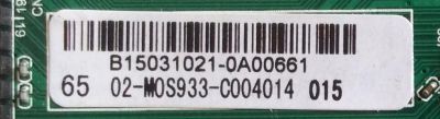 MAIN SANYO NUMERO DE PARTE  B15031021 / 02-M0S933-C004014 / COMPATIBLE 02-M0S933-C004000 / T.MS3393T.78 / 3MS3393X-3 / MODELO FW65D25T  - Imagen 2