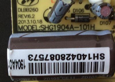 FUENTE DE PODER PARA TV TCL / NUMERO DE PARTE 81-PBE019-H01 / SHG1904A-101H / DLBB260 / CQC09001032302 - Imagen 2