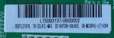 MAIN / TCL L15093137 / T8-32LATL-MMA3 / 02-SHY39V-CHLA05 / V8-MS39PVL-LF1V094 / TP.MS3393.PB710 / MS39PV	 - Imagen 3