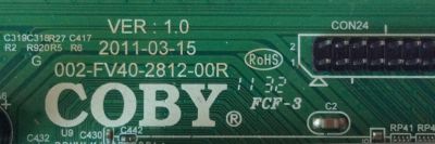 MAIN / COBY 002-FV40-2812-00R / 002-FV40-2812-00R VER:1.0 / MODELO TFTV4025 / PANEL LTA400HM17	 - Imagen 2