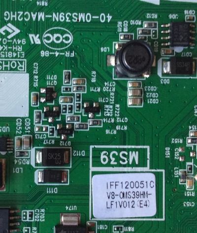 MAIN/ TCL V8-0MS39HM-LF1V012(E4) / IFF120051C / V8-0MS39HM-LF1V012(E4) / 40-0MS39N-MAC22HG / MS39	 - Imagen 2