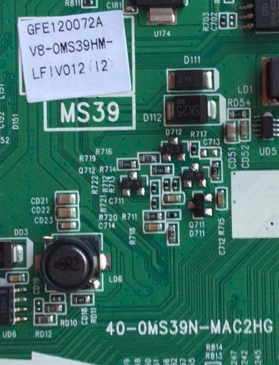 MAIN PARA TV TCL / NUMERO DE PARTE V8-0MS39HM-LFIV012(I2) / GFE120072A / V8-OMS39HM-LFIV012(I2) / 40-0MS39N-MAC2HG / MS39	 - Imagen 2