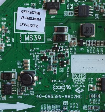 MAIN / TCL V8-0MS3HM-LF1V012(E2) / GFE120769B / V8-OMS3HM-LF1V012(E2) / 40-0MS39N-MAC2HG / MS39	 - Imagen 2