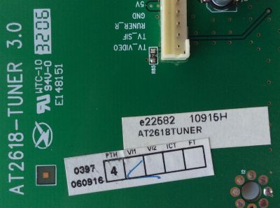 TARJETA TUNER / MINTEK AT2618TUNER / AT2618-TUNER 3.0 / MODELO DTV-265-D / PANEL LC260WX2-SLB3	 - Imagen 2