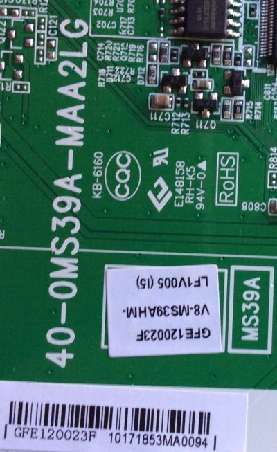 MAIN / TCL V8-MS39HM-LF1V005(I5) / GFE120023F / MS39 / 40-0MS39A-MAA2LG	 - Imagen 2