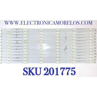 KIT DE LED'S PARA TV VIZIO ( 12 PZ ) / NUMERO DE PARTE I-5500WS80061-V2 / 5638027026166 / TEST001 E330254 / PANEL T550HVN08.5 / MODELO  DN55-E2