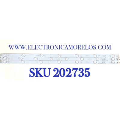 KIT DE LED'S PARA TV LG ( 3 PZ ) / MBL-32038D307HK0-V1 / 671-315D3-21301 / PANEL LC320EUJ(FF)(E2) / MODELO 32" 