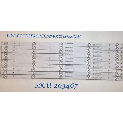 KIT DE LED'S PARA TV ONN (10 PIEZAS) / NUMERO DE PARTE CRH-ZG58D6C303005109AY / CRH-ZG58D6C303005109AYREV1.1 / LB-C580-D6C-U-P-5-17-X1 / Y174-L06-HA-2 / B200505A5P / 58D6C / 221248 / PANEL C580Y19D6 / MODELO 100018971