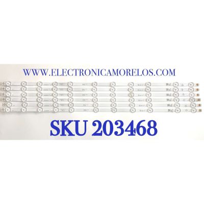 KIT DE LED'S PARA TV PHILIPS (6 PIEZAS) / NUMERO DE PARTE UDULEDREF007 / RF-EN650005SR30-1101  A5 / UDULEDREF007  REV.AD8 / 65W11S1P / R007 / 2631 / A96202 / PANEL HV650QUB-N9E / HV650QUB-N9D / MODELO 65PFL5604/F7 A